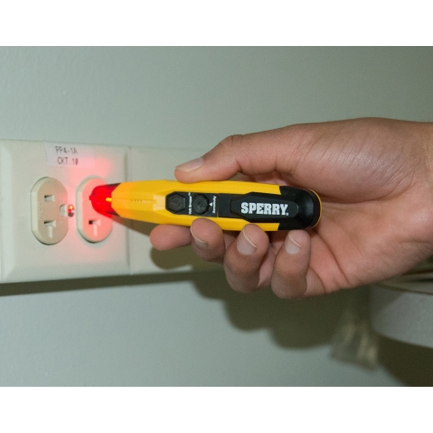 Sperry Instruments VD6509 Detector with Flashlight, LED Display, Functions: AC Voltage, Yellow - Image 2