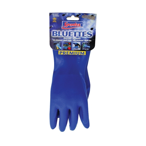 SPONTEX 17005 Household Protective Gloves, S, Longer Cuff, Neoprene, Blue