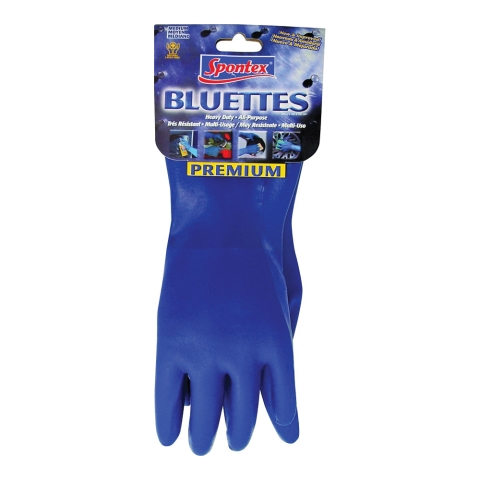 SPONTEX 18005 Household Protective Gloves, M, Longer Cuff, Neoprene, Blue