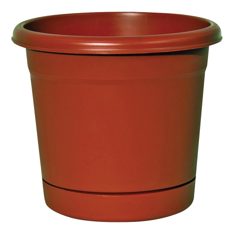 Southern Patio RN0612TC Riverland Planter, 6-1/2 in W, 6-1/2 in D, Round, Plastic, Terracotta