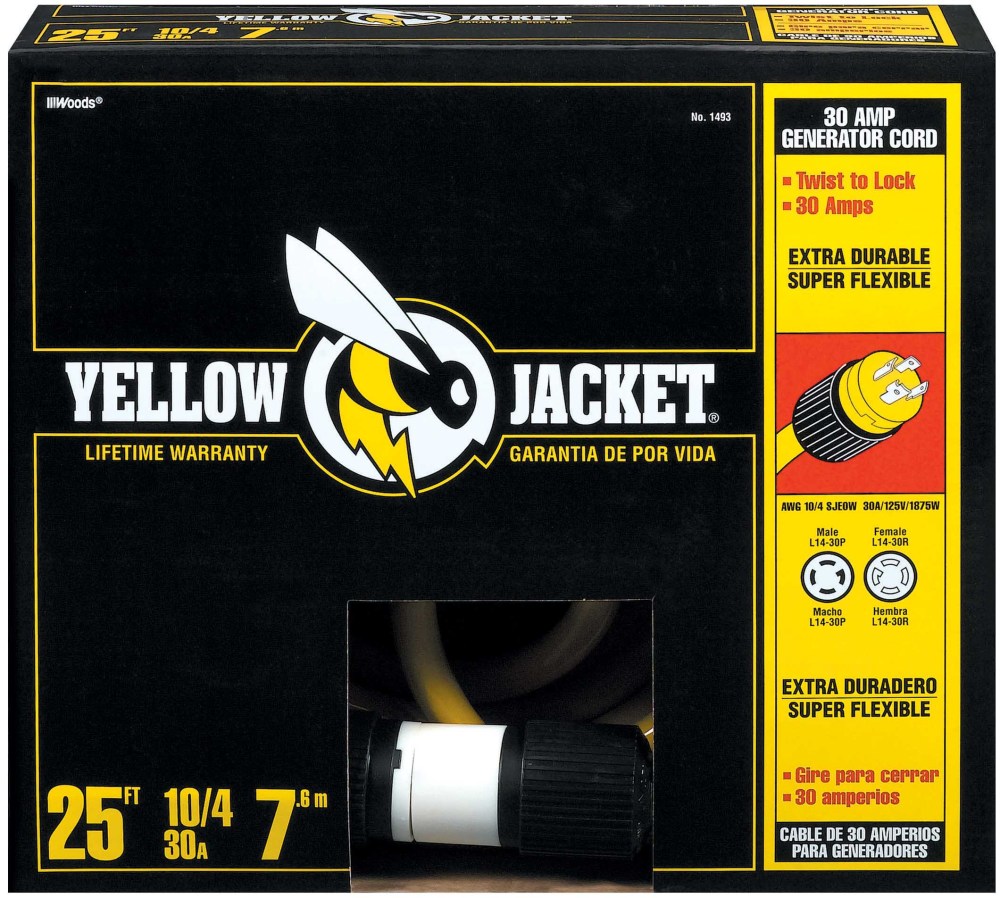 Southwire Generator Extension Cord, 25', 10/4 - Image 12