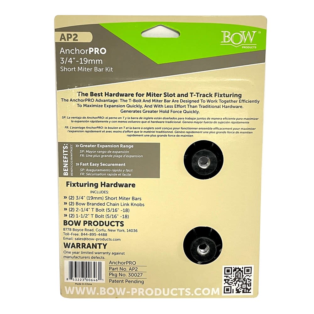 Bow AnchorPro Small 3/4" Miter Bar Kit - Image 5