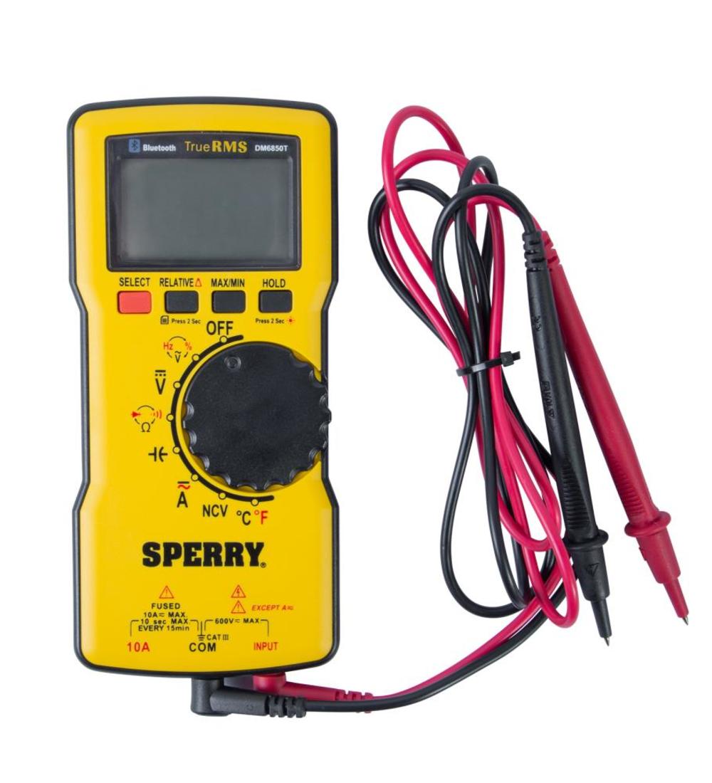 Sperry Instruments DM6850T Digital Multimeter, Thin, TRMS, Bluetooth, Autoranging, 600 V AC/DC, 10A Current, Continuity, Resistance, Capacitance, Frequency, Temperature - Image 10