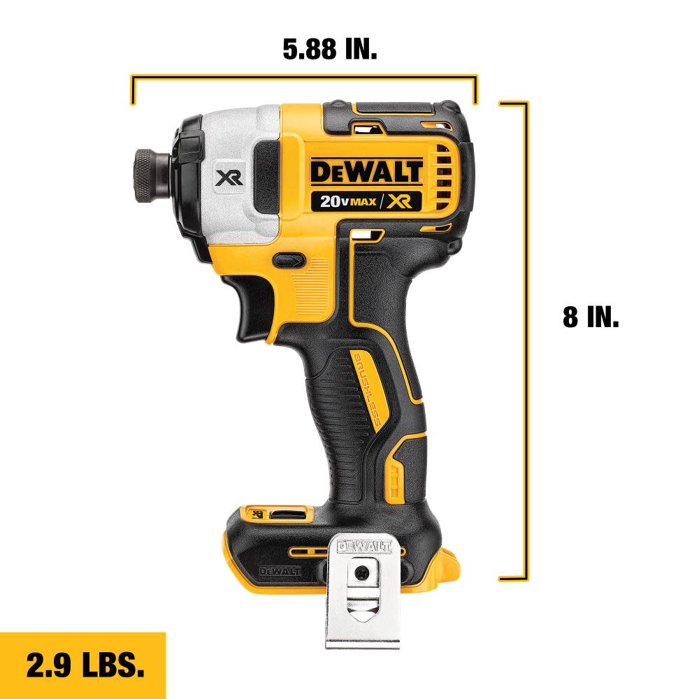 20V MAX XR Brushless 1/4-in 3-Speed Impact Driver (Bare) - Image 6
