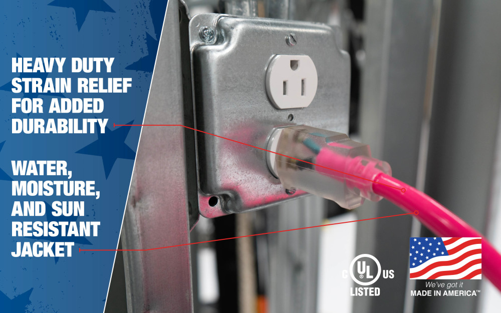 Southwire High Visibility Extension Cord Lighted End, 50', 12/3, SJTW - Image 3